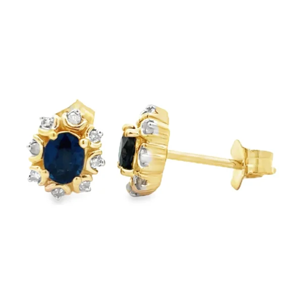 Oval Sapphire Halo Earrings
