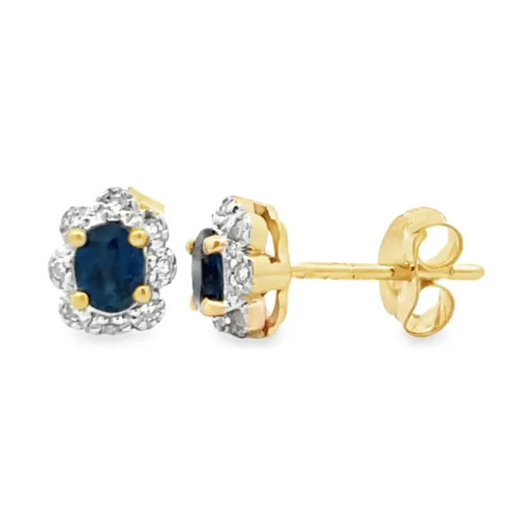 Oval Sapphire Halo Earrings