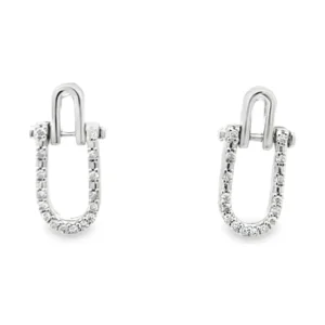 Diamond Link Stud Earrings