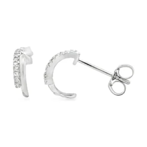 Diamond Half Hoop Earrings