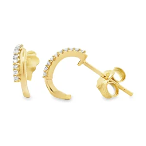 Diamond Half Hoop Earrings