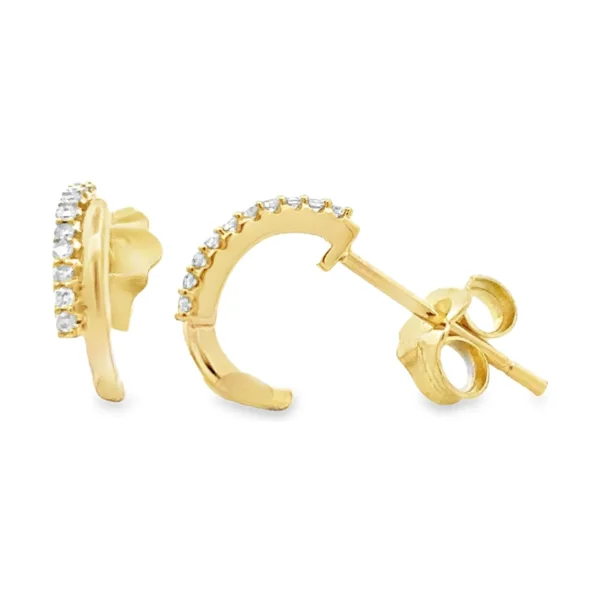 Diamond Half Hoop Earrings