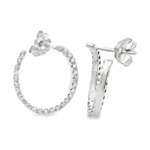 Diamond Open Hoop Earrings