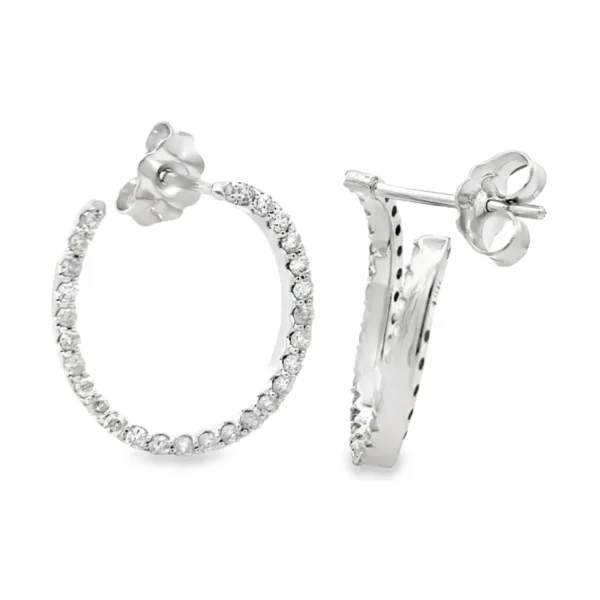 Diamond Open Hoop Earrings