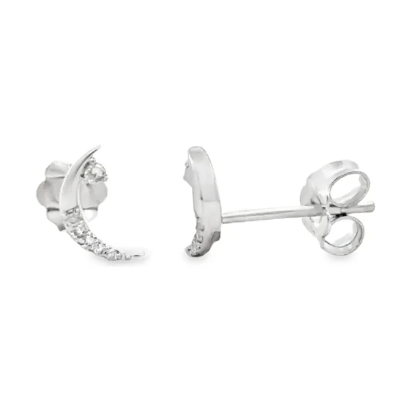 Crescent Moon Stud Earrings