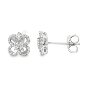 Clover Diamond Stud Earrings