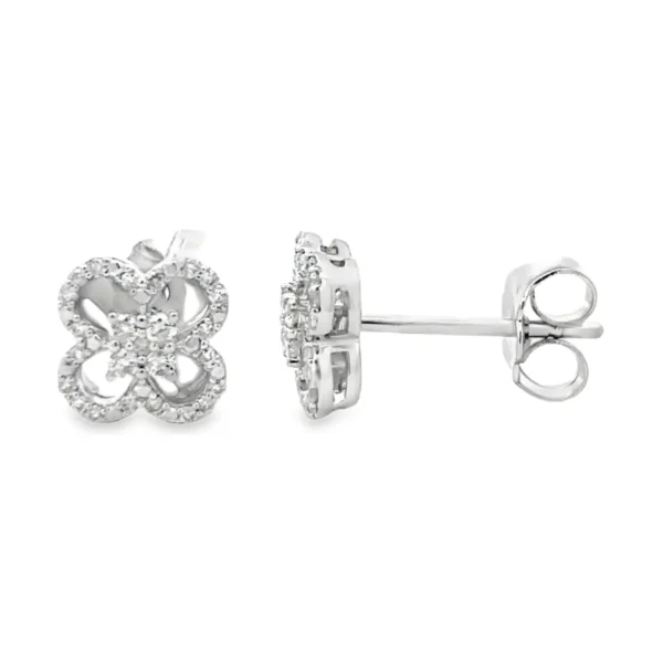 Clover Diamond Stud Earrings