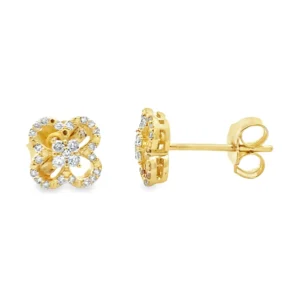 Clover Diamond Stud Earrings