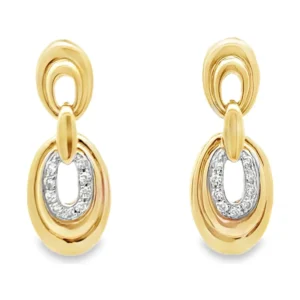 Oval Diamond Dangle Earrings