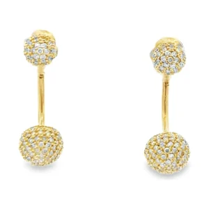 Diamond Sphere Dangle Earrings