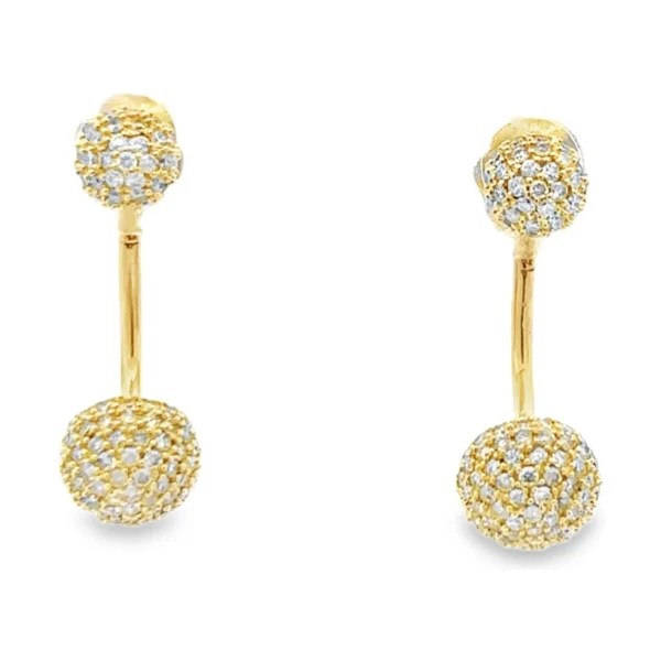 Diamond Sphere Dangle Earrings