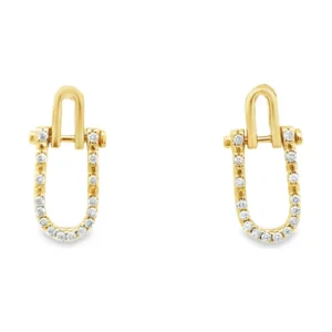 Diamond Link Stud Earrings