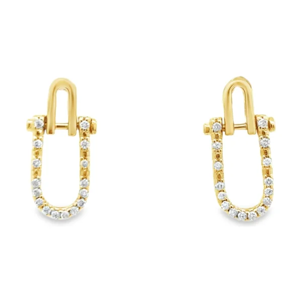 Diamond Link Stud Earrings