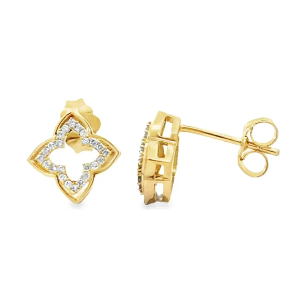 Floral Diamond Stud Earrings