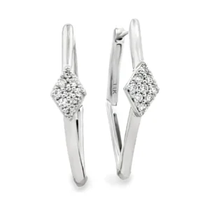 Diamond Rhombus Hoop Earrings