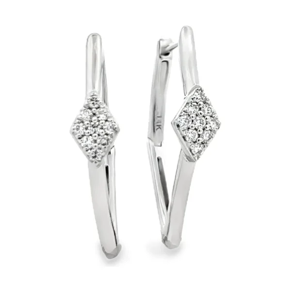 Diamond Rhombus Hoop Earrings