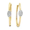 Oval Cluster Hoop Earrings