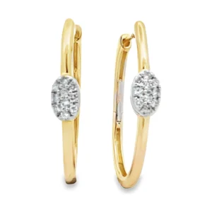 Oval Cluster Hoop Earrings