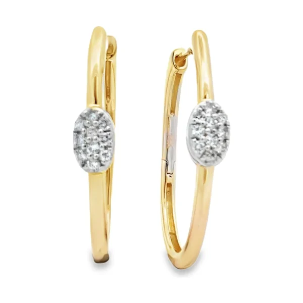 Oval Cluster Hoop Earrings