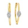 Diamond Cluster Hoop Earrings