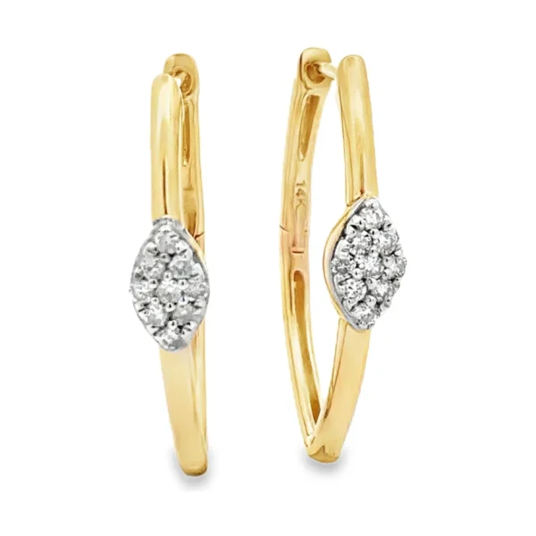 Diamond Cluster Hoop Earrings