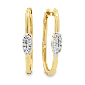 Oval Diamond Hoop Earrings
