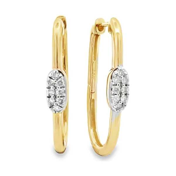 Oval Diamond Hoop Earrings