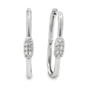Oval Diamond Hoop Earrings