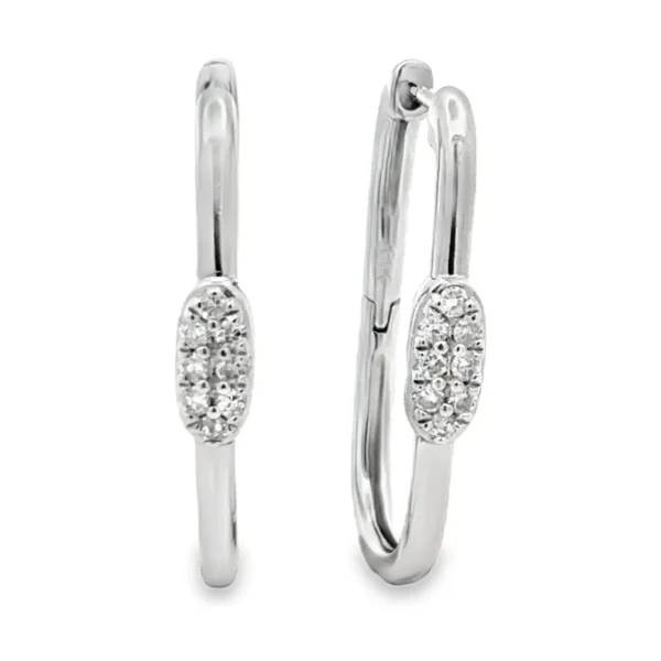 Oval Diamond Hoop Earrings