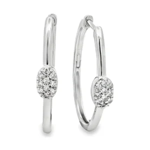 Oval Cluster Hoop Earrings