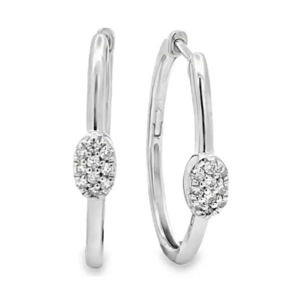 Oval Cluster Hoop Earrings