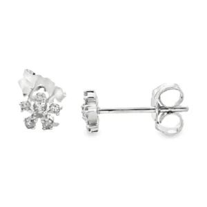 Floral Diamond Stud Earrings
