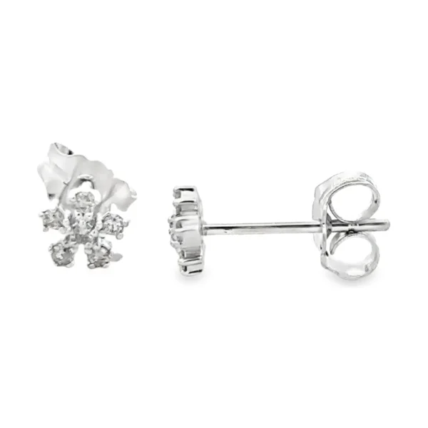 Floral Diamond Stud Earrings