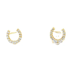 Horseshoe Diamond Stud Earrings