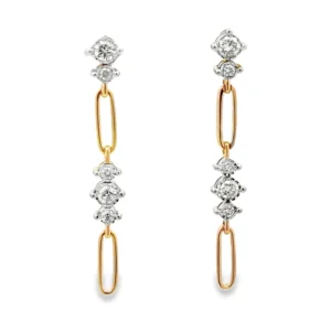 Diamond Link Dangle Earrings