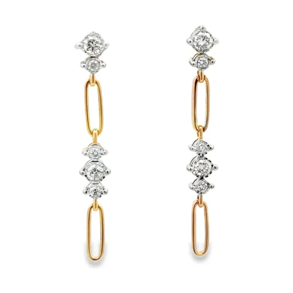 Diamond Link Dangle Earrings