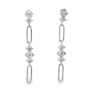 Diamond Link Dangle Earrings