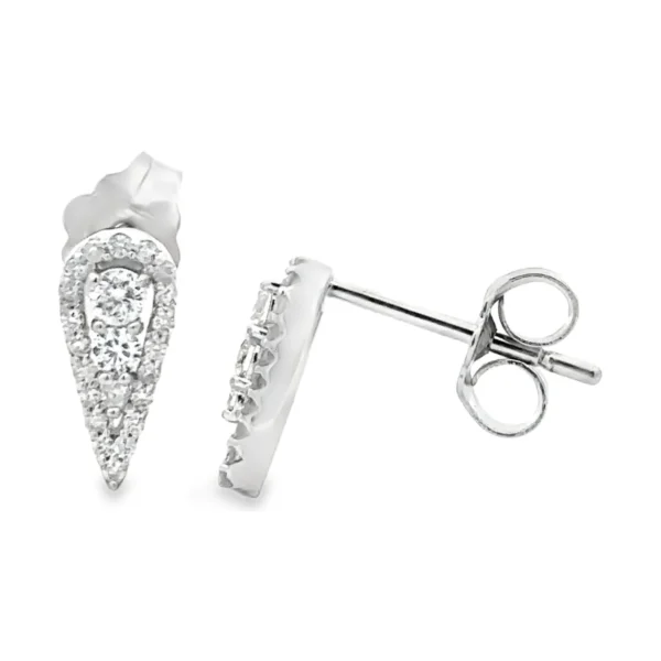 Teardrop Diamond Stud Earrings