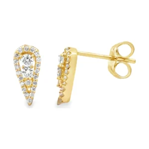 Teardrop Diamond Stud Earrings