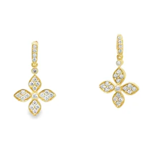 Floral Diamond Drop Earrings