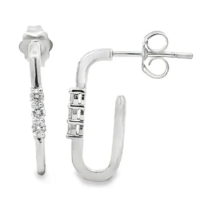 Rectangular Diamond Hoop Earrings
