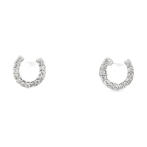 Horseshoe Diamond Stud Earrings