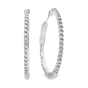 Diamond Twisted Hoop Earrings