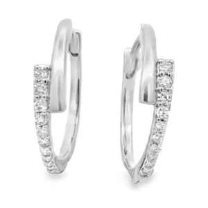 Diamond Bypass Huggie Earrings