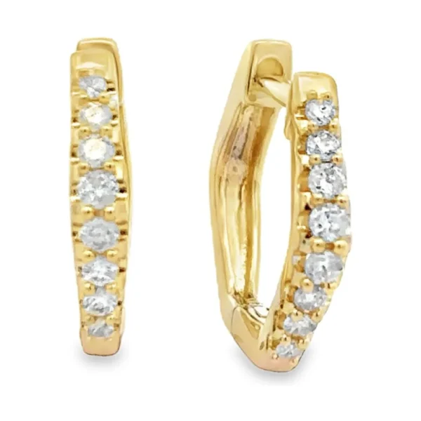 Diamond Huggie Hoop Earrings