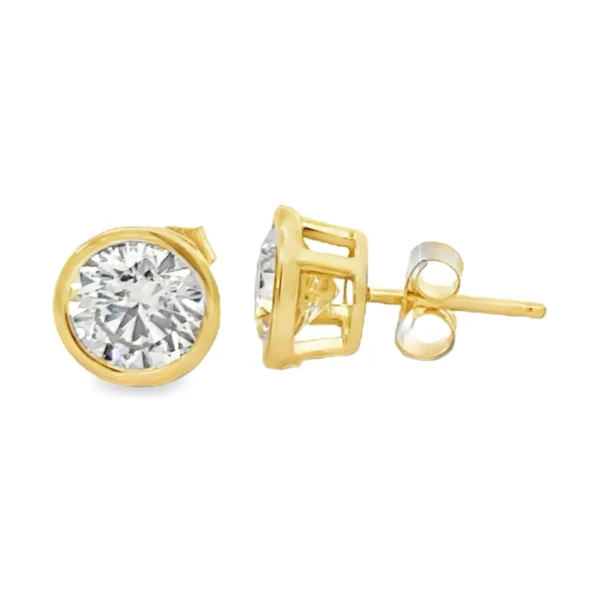 Bezel Lab Diamond Earrings