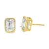Emerald Diamond Stud Earrings