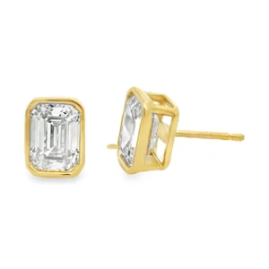 Emerald Diamond Stud Earrings