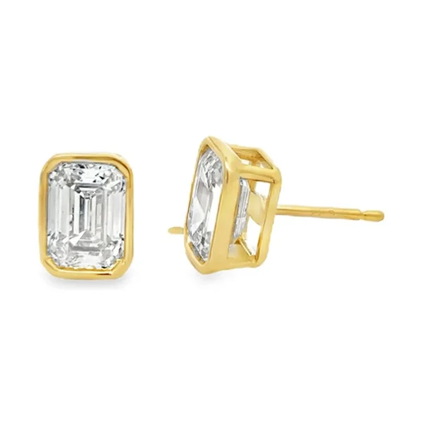 Emerald Diamond Stud Earrings