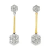 Cluster Diamond Dangle Earrings